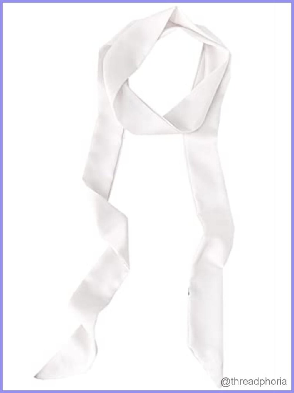Solid Long Skinny Satin Scarf Necktie for Women - Vintage 1950s Hair Wrap Bag
